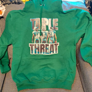 Unisex Eagles Hoodie Green/White Size S
